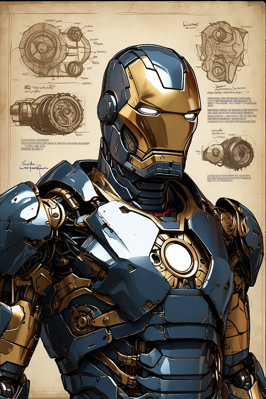 Sketchbook Style, Iron Man. Sketch book, hand drawn, dark, gritty, realistic sketch, rough sketch,&hellip;