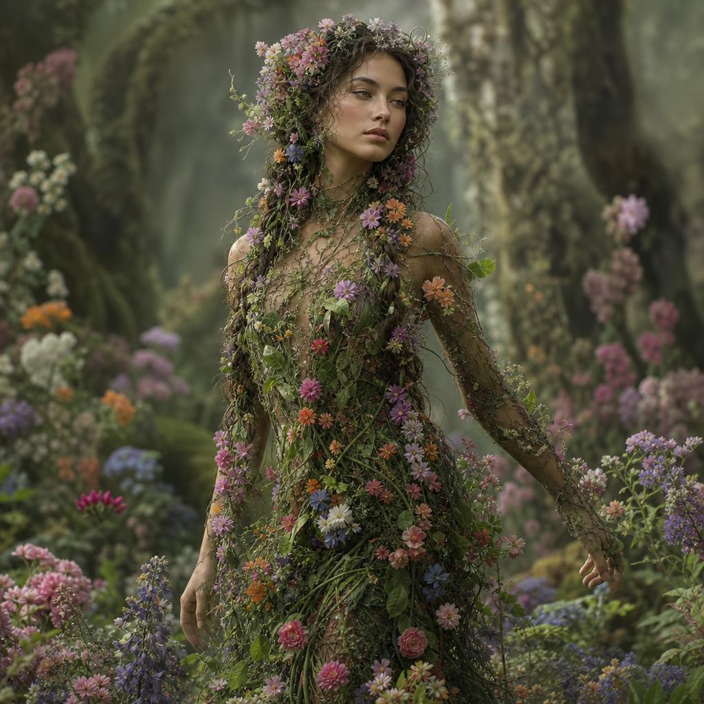 Mother Earth Goddess as Forest Spirit Portrait