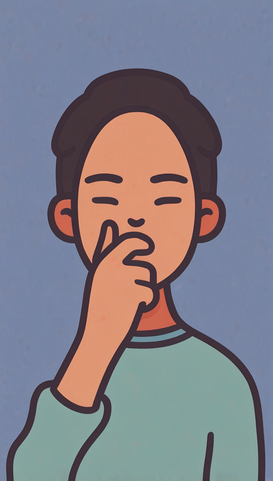 2D vector illustration of a person waking up in bed in the morning
