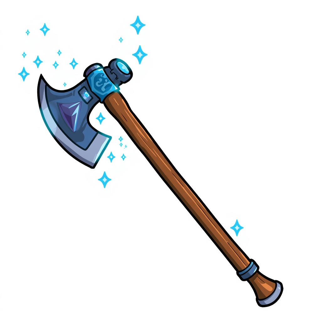 Dane Axe: a long two-handed Dane axe with a broad crescent blade
