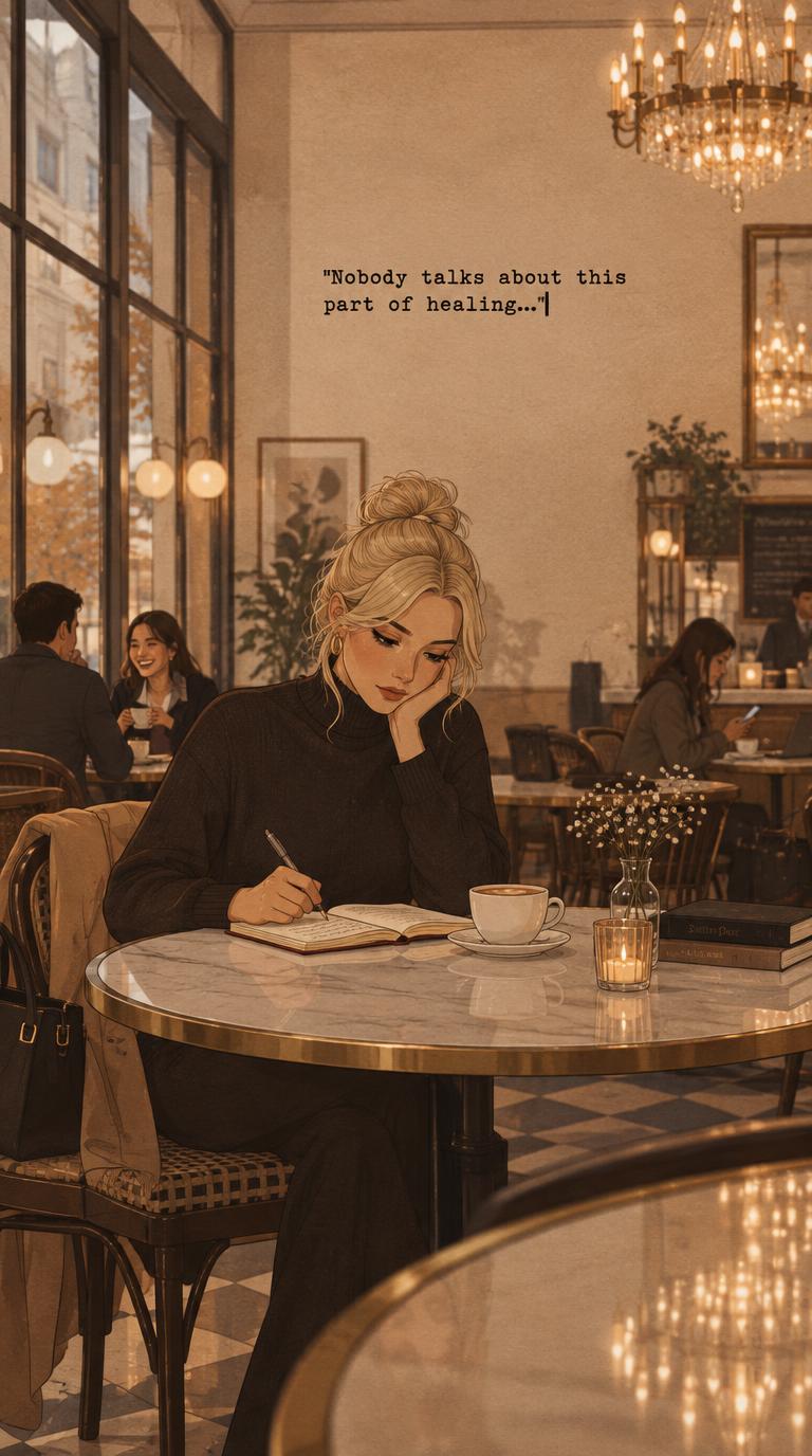 Create one 9:16 animated scene using the established &ldquo;BlondQueen Writes&rdquo; visual style