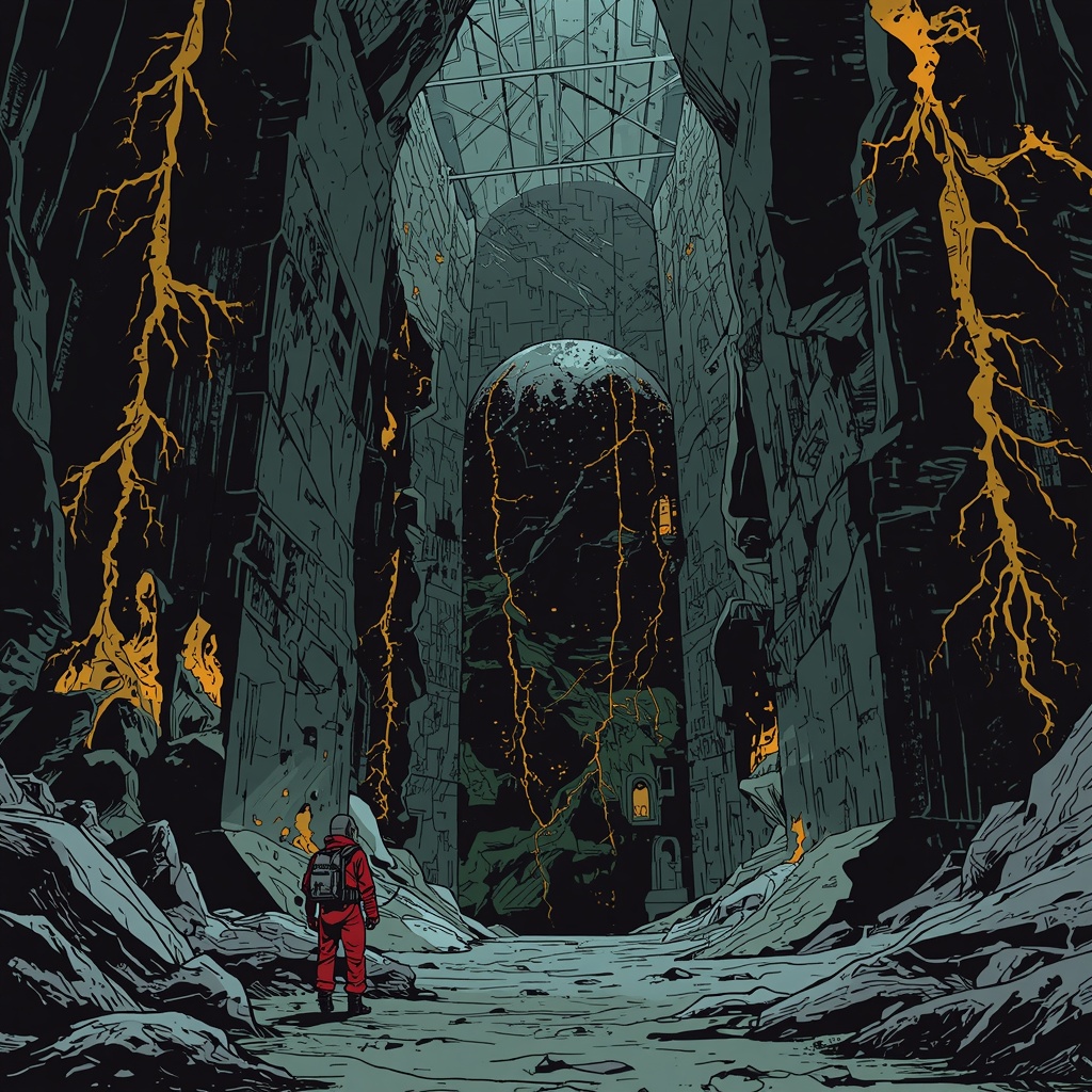 Interior of a gigantic alien monolith