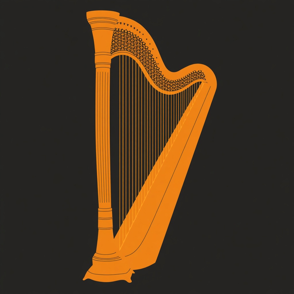 Can you generate a graphic image of an Irish harp with 4 strings and&hellip;