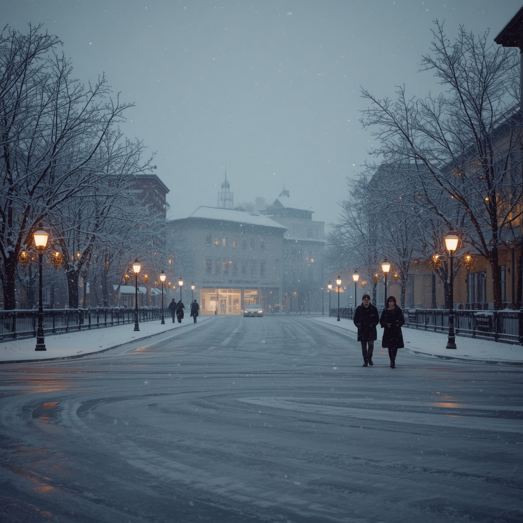 Create an ultra-realistic cinematic winter photograph in 3:4 portrait ratio
