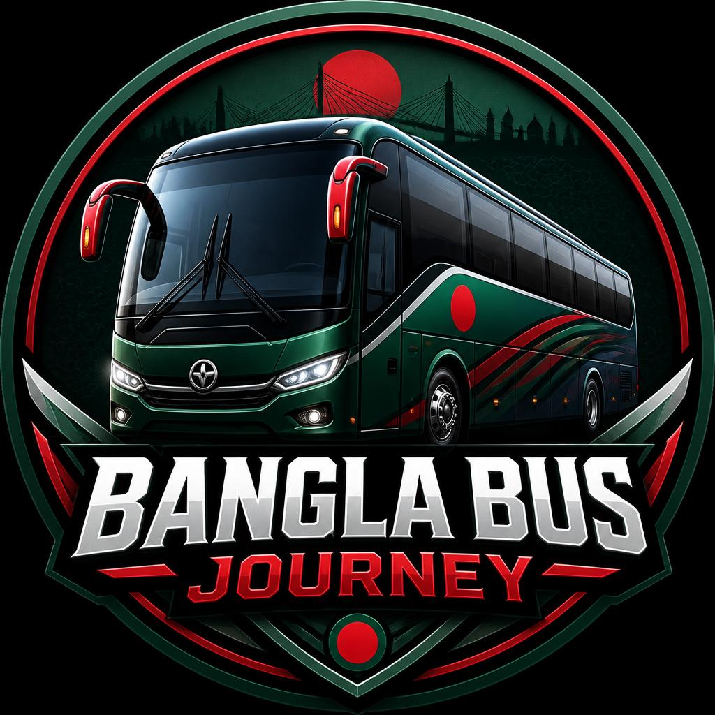 Create a professional gaming logo for a Facebook page named &ldquo;BANGLA BUS JOURNEY&rdquo;