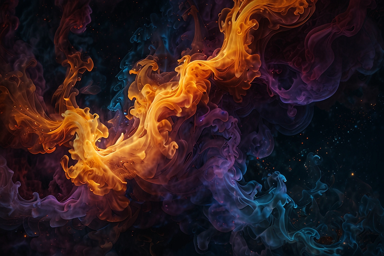 This image features a captivating abstract digital artwork showing dynamic