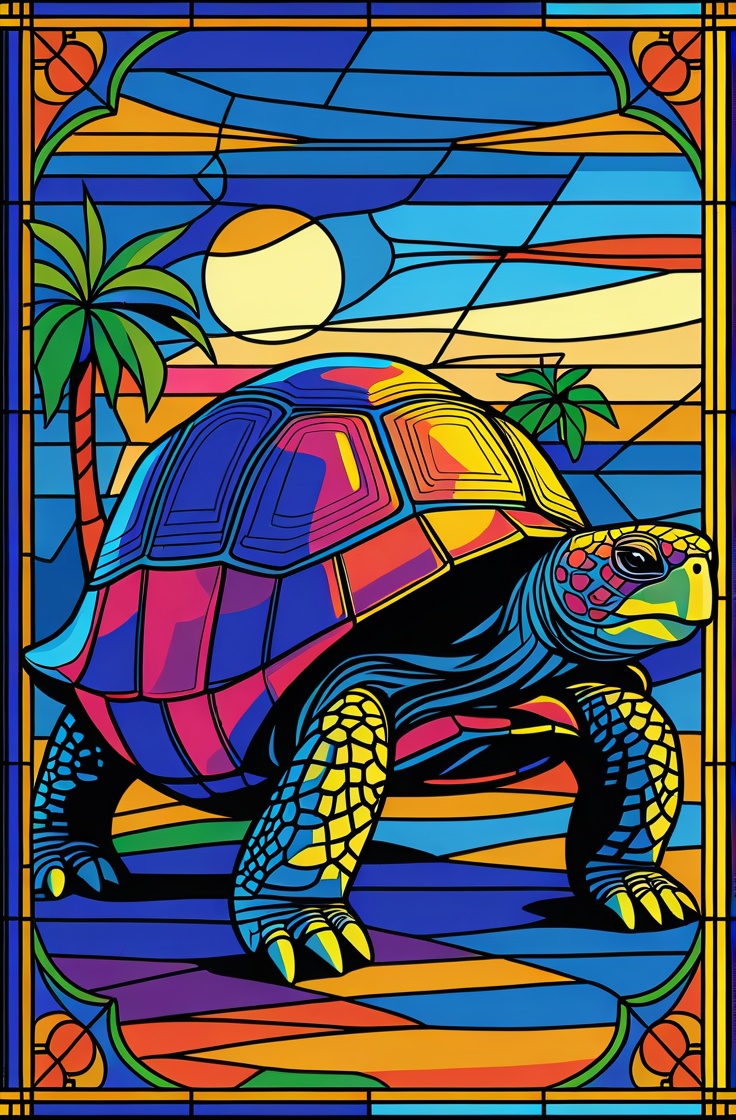 A template of a Greek tortoise