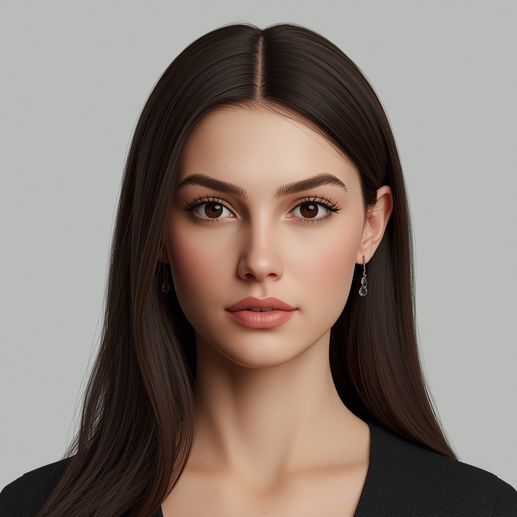Photorealistic young adult female fashion influencer