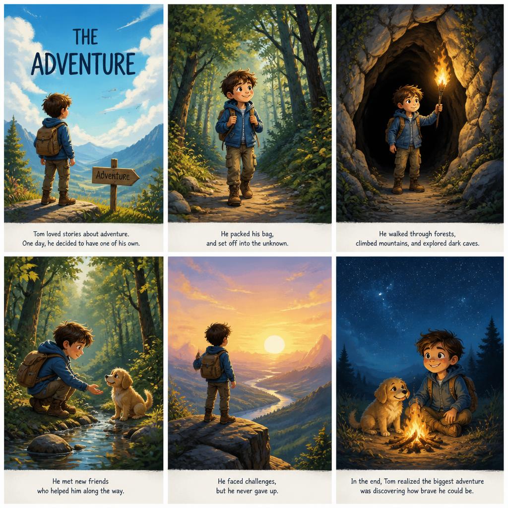 اريد منك صور لقصة بعنوان the adventure لاجعلها صور داخلية للكتاب