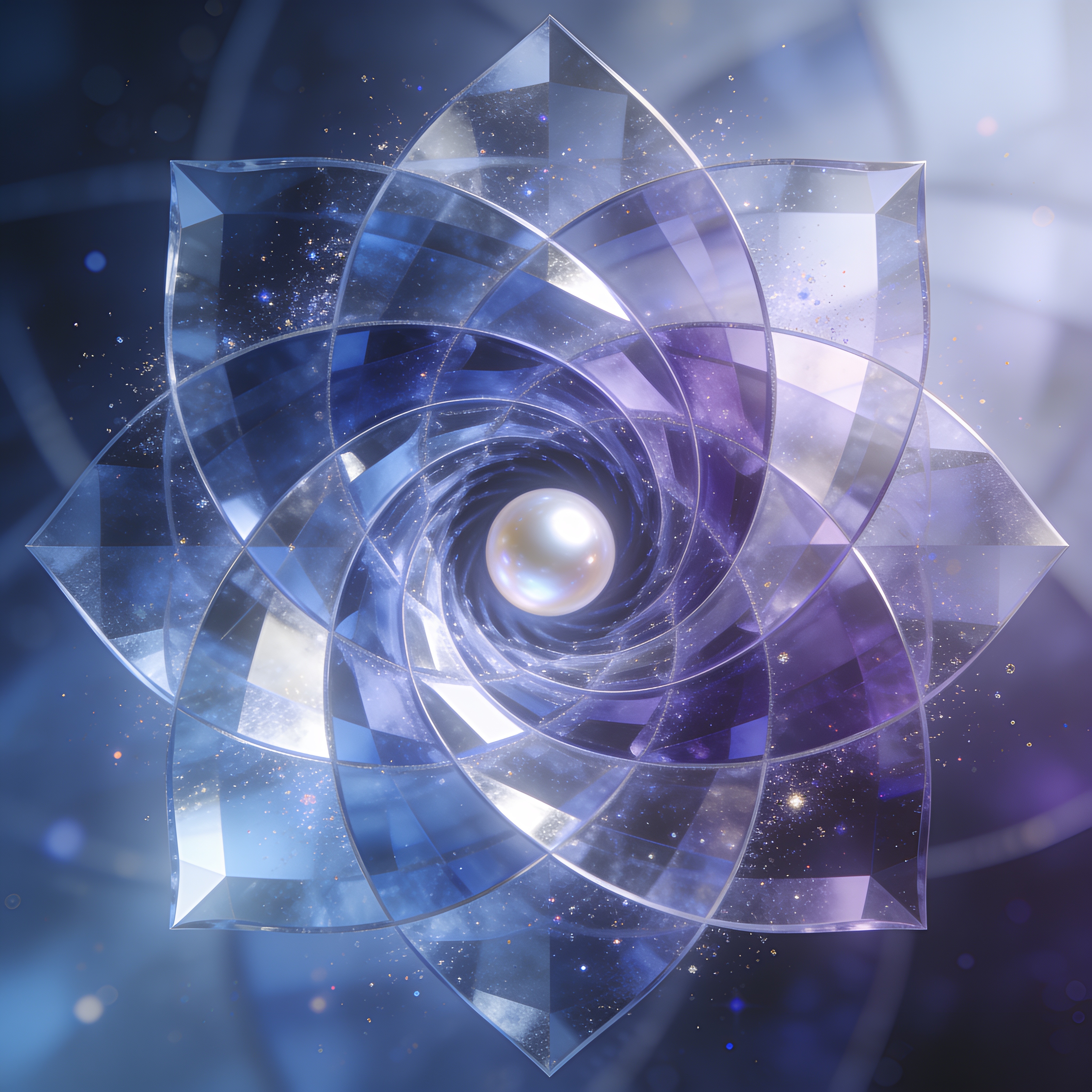 Abstract spiral of indigo