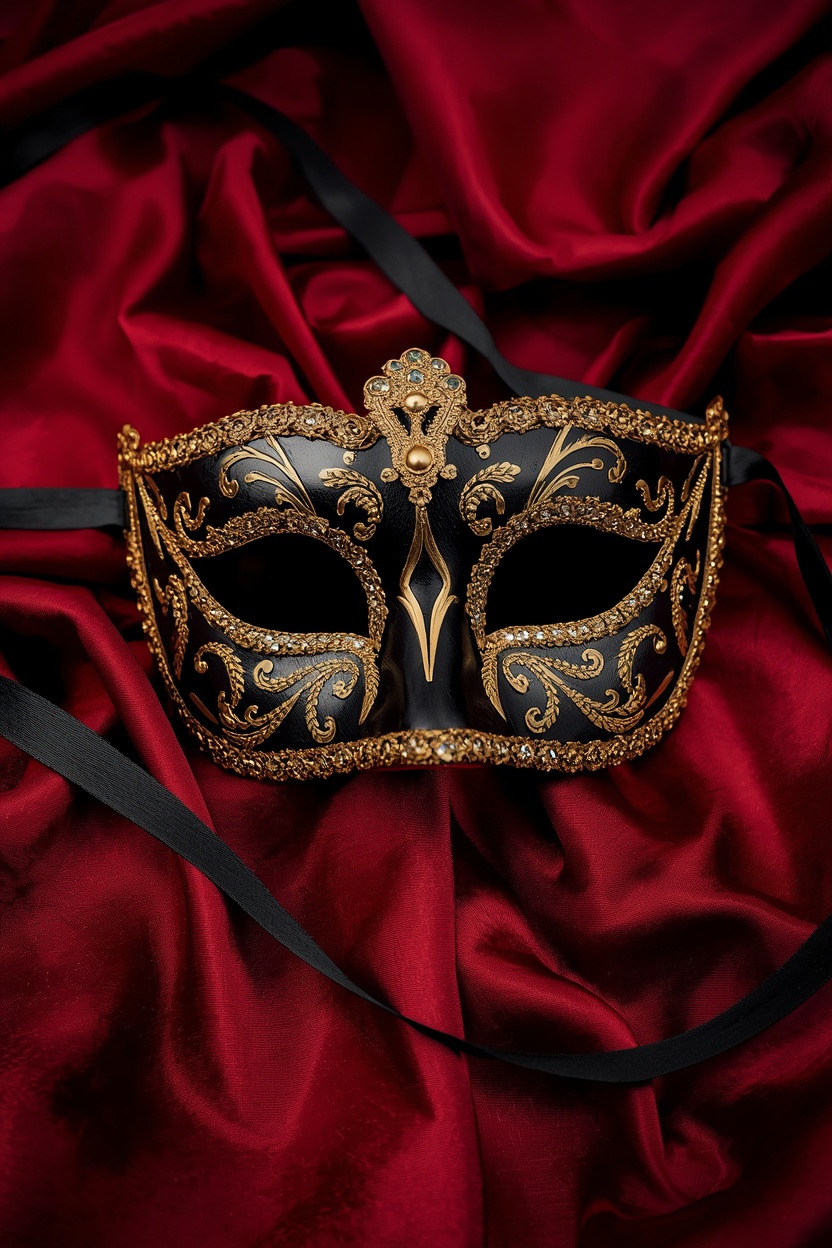 A Black and Gold Masquerade Mask