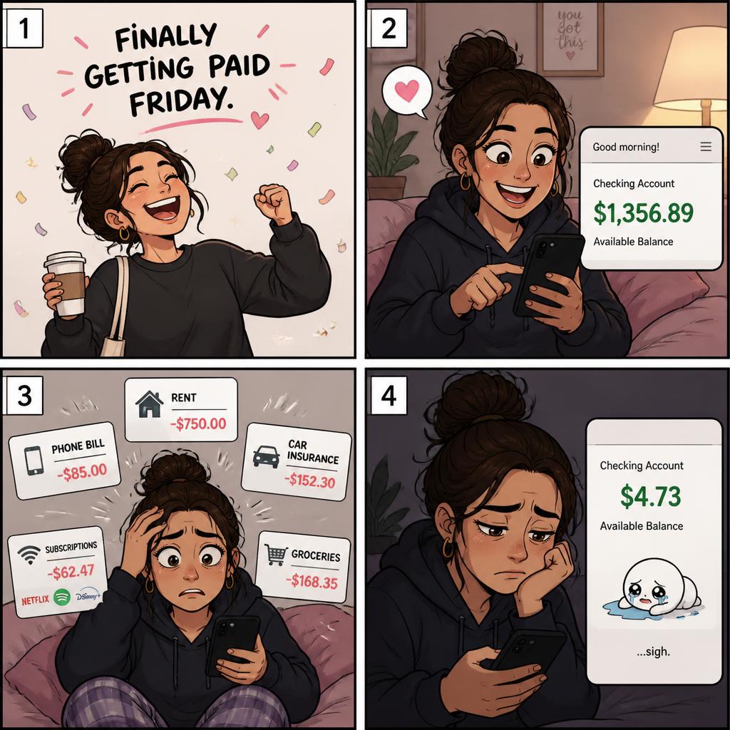 Each print is a complete 4-panel story