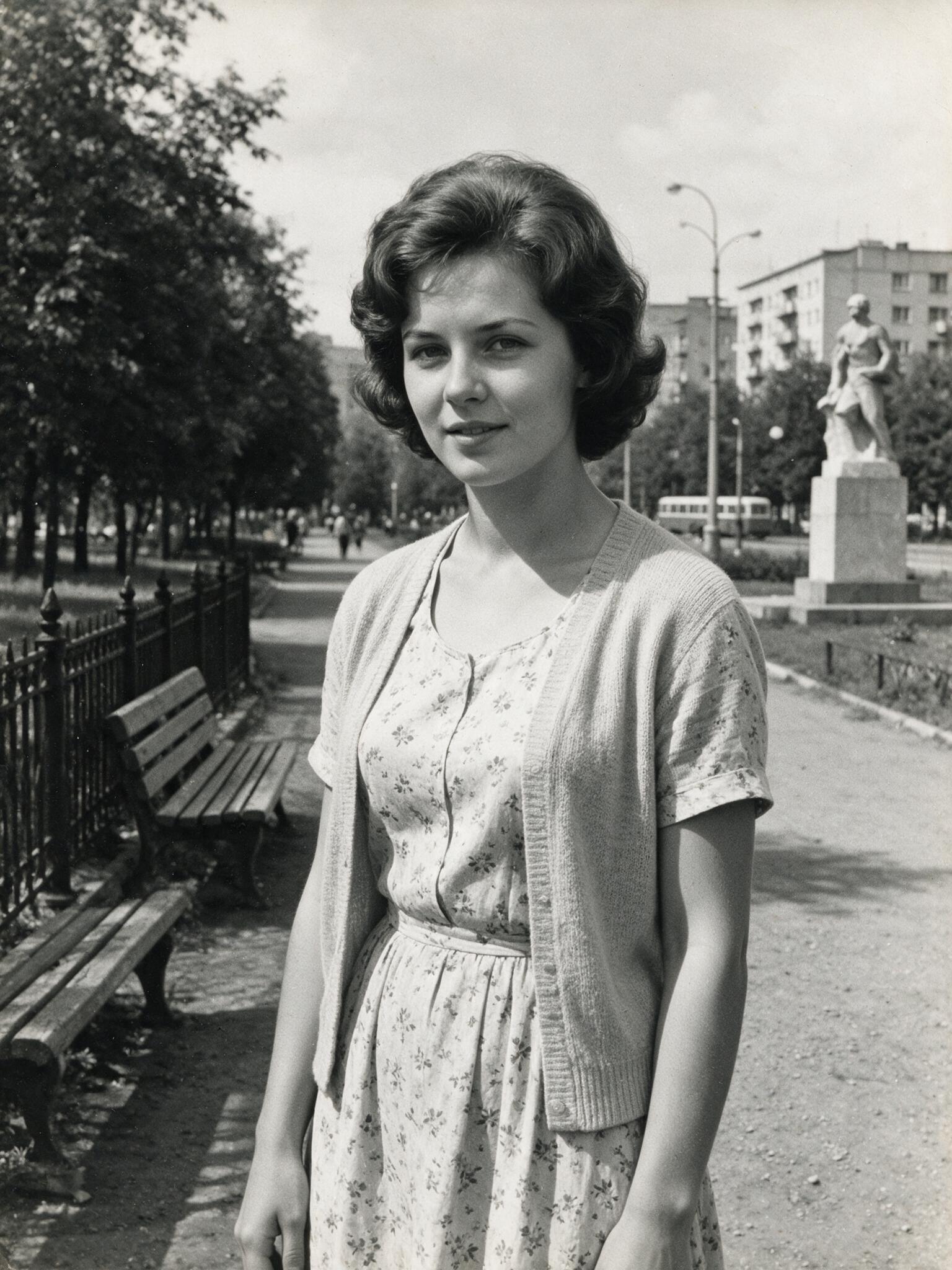 Create a genuine black-and-white archival Soviet photograph as if it was originally photographed on&hellip;