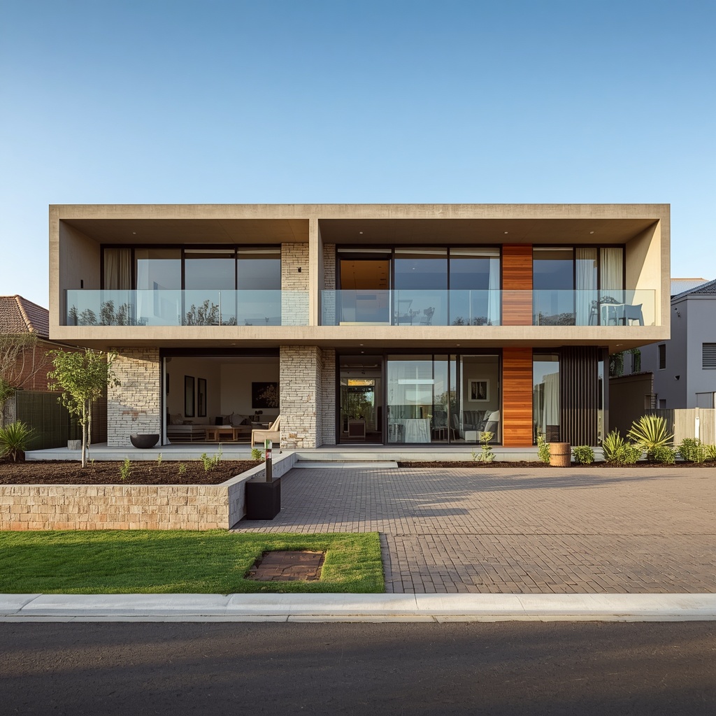 Professional architectural photograph of a modern South African family house