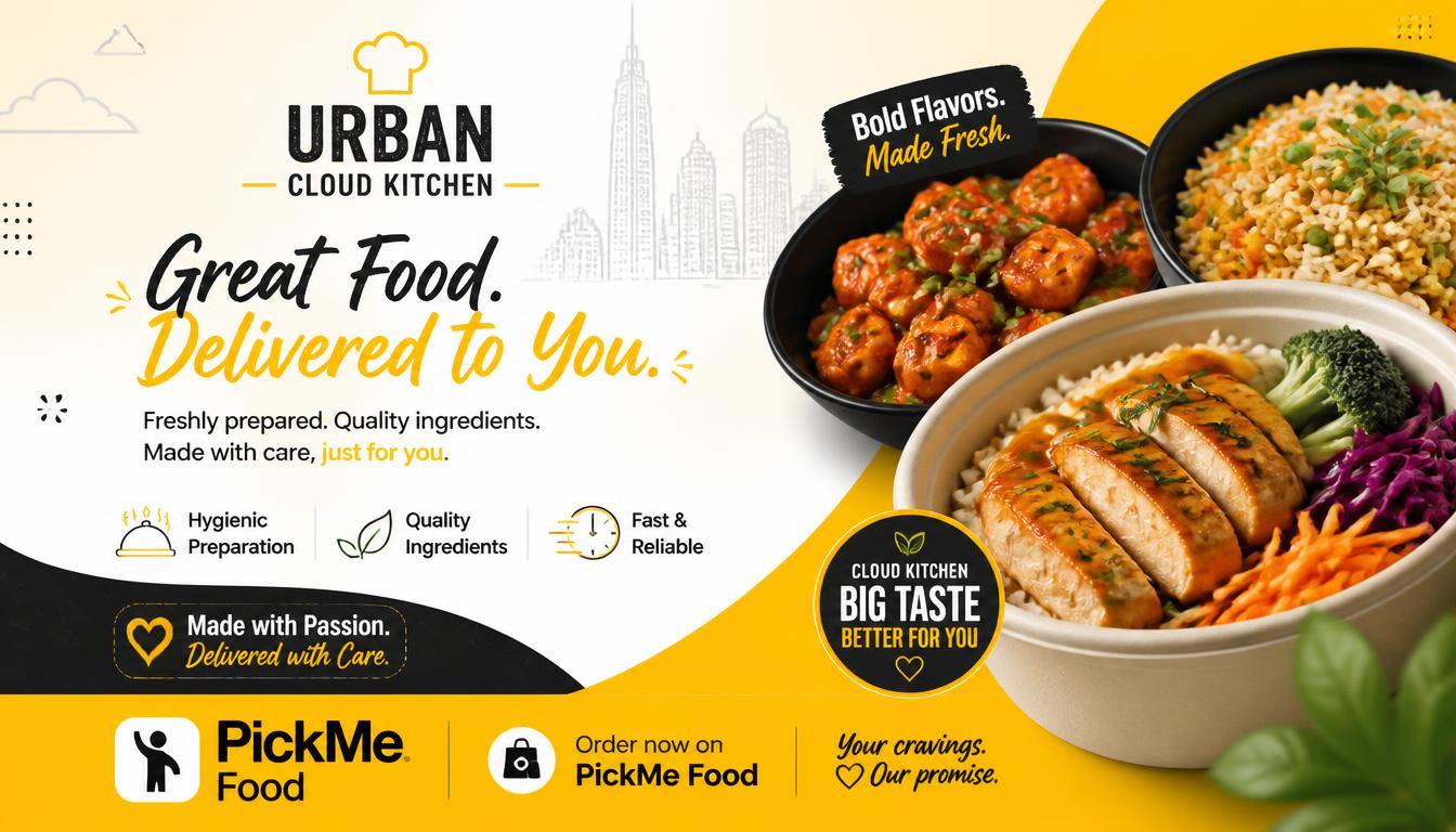 Please generate an attractive banner to be used in PickMe Food for Urban Cloud&hellip;
