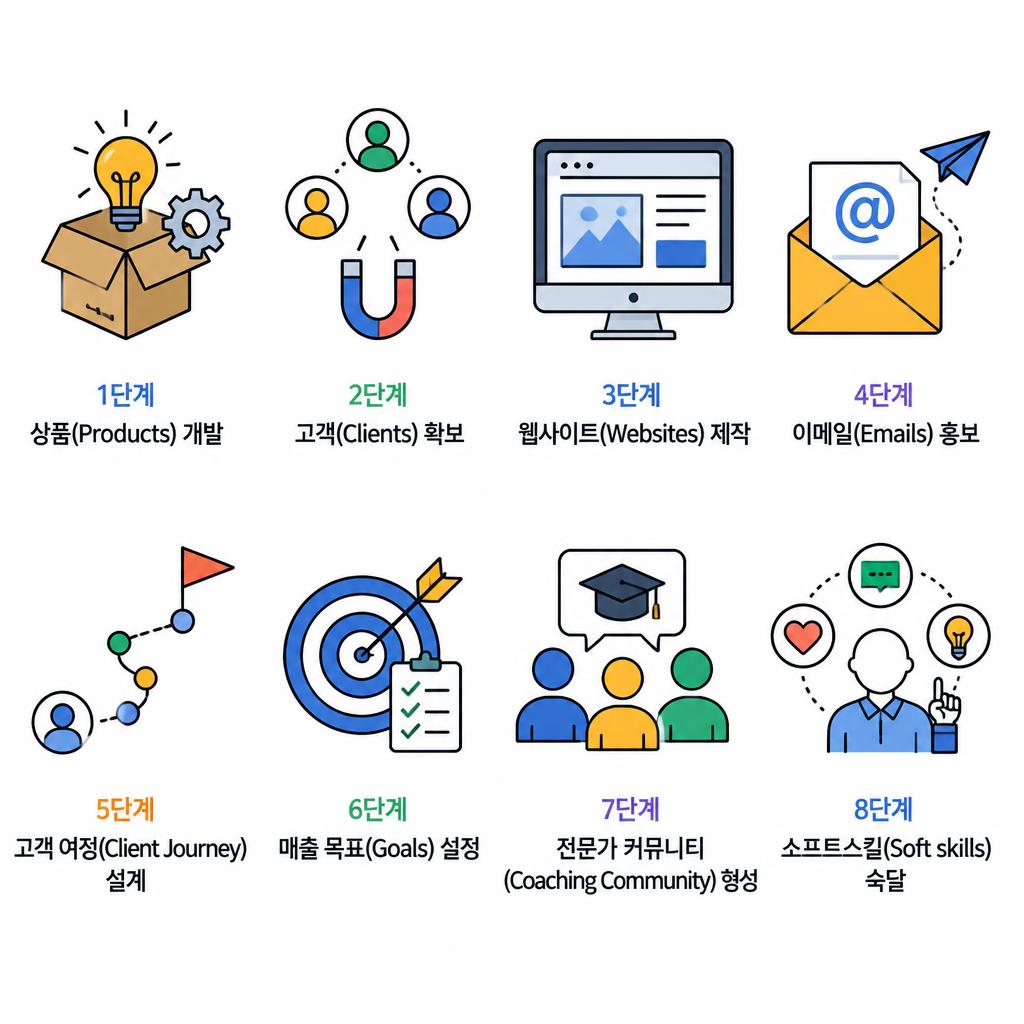 1단계 : 상품(Products) 개발 2단계 : 고객(Clients) 확보 3단계 : 웹사이트(Websites) 제작 4단계 :&hellip;