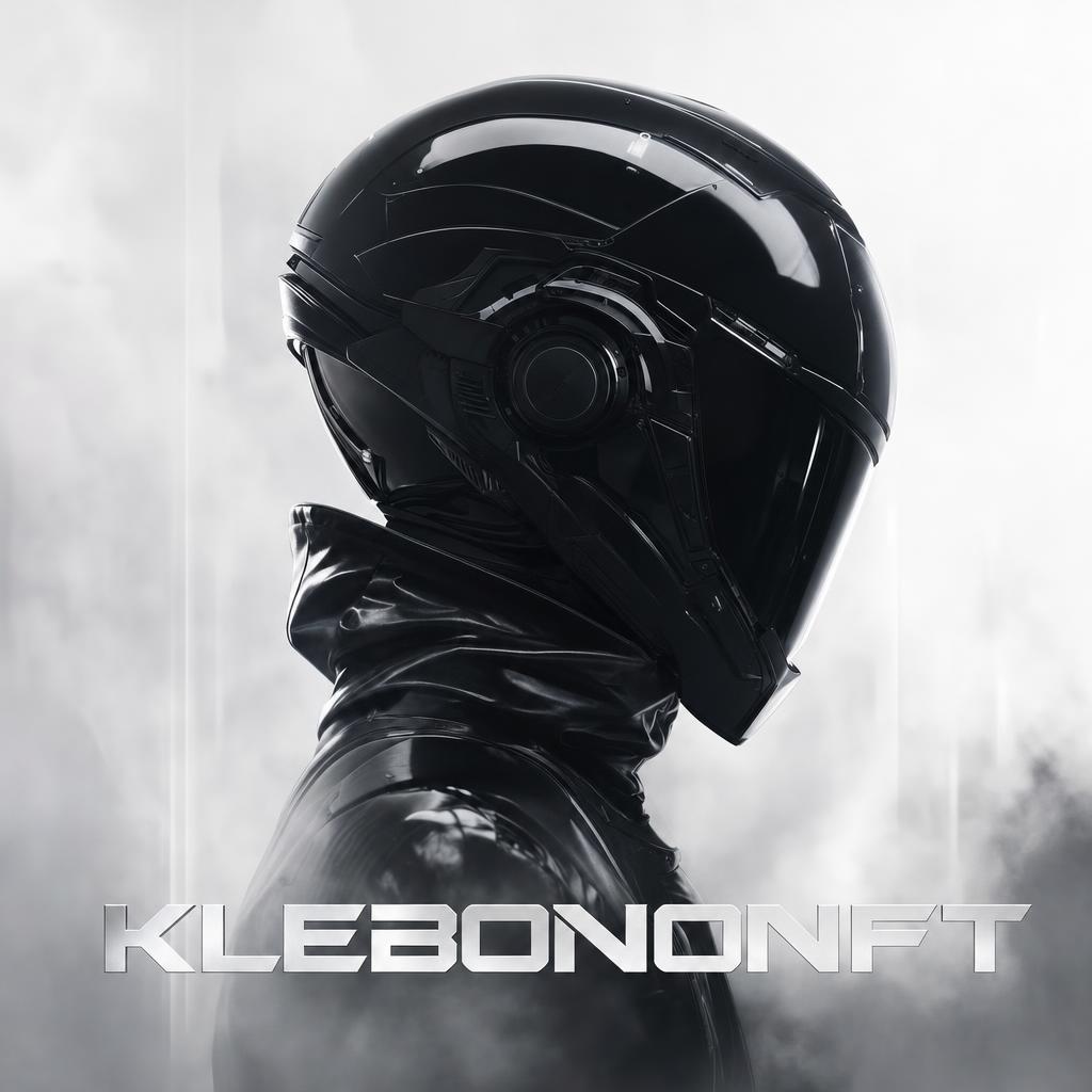 Create a futuristic cyberpunk editorial poster inspired by the reference image: a glossy black&hellip;