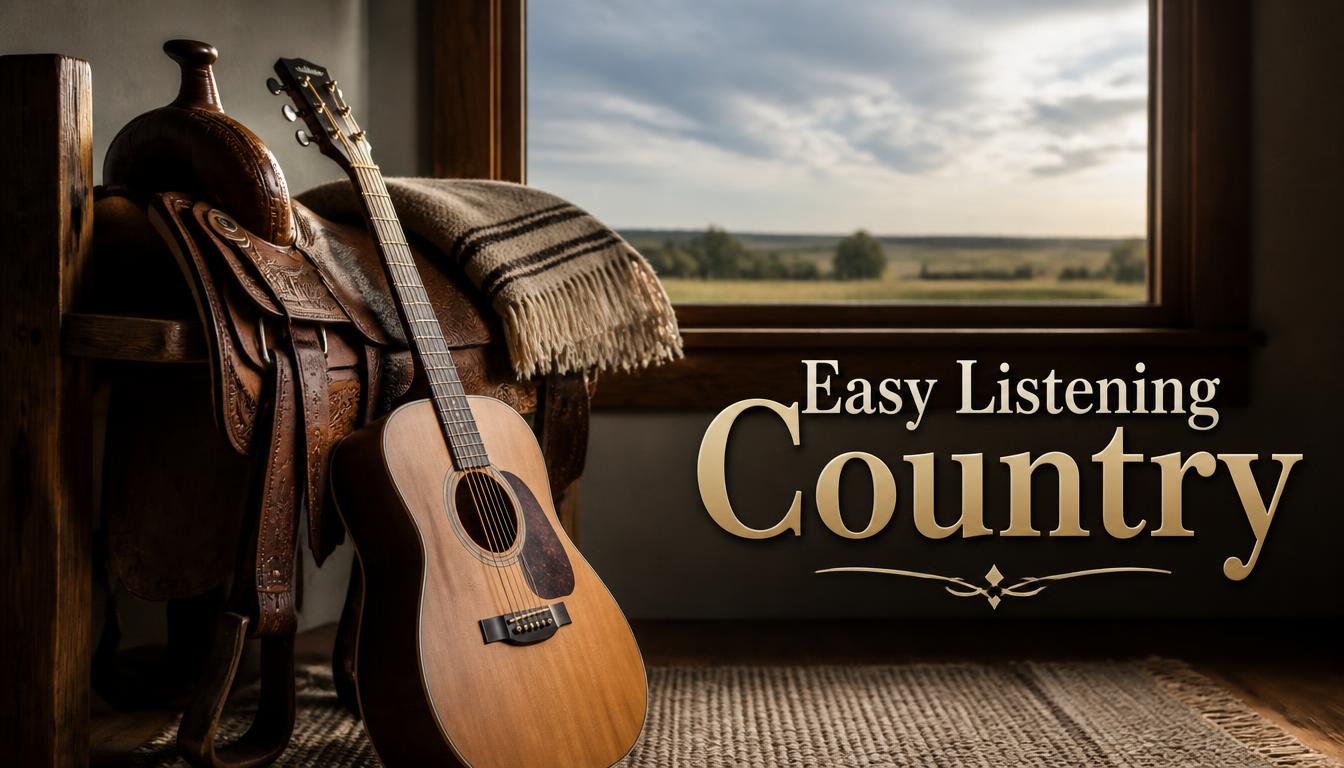 Create a cinematic photorealistic 16:9 YouTube country music thumbnail