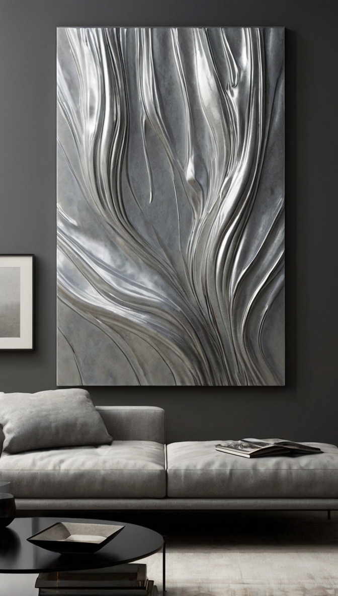An abstract narrow painting for a minimalist interior