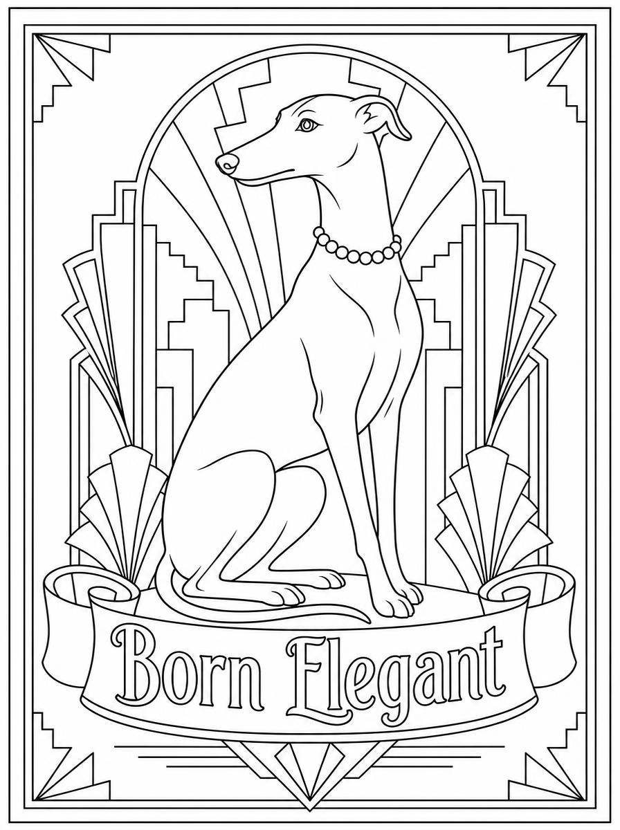 Black and white adult coloring book page